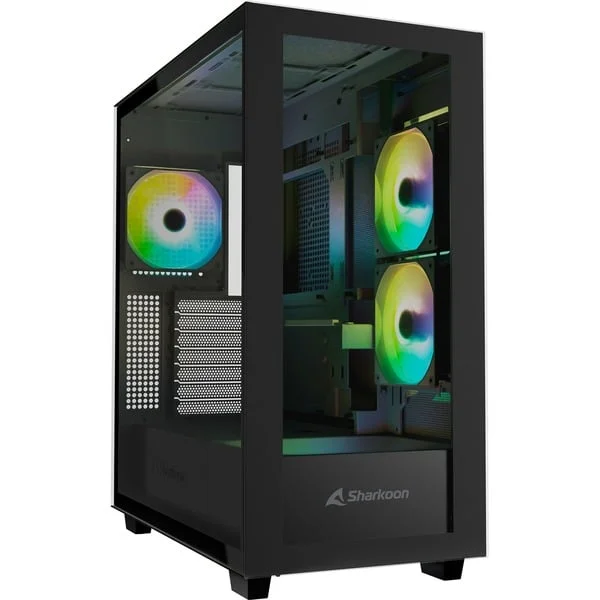 Sharkoon Rebel C60 RGB , Tower-Gehäuse (schwarz, Tempered Glass)