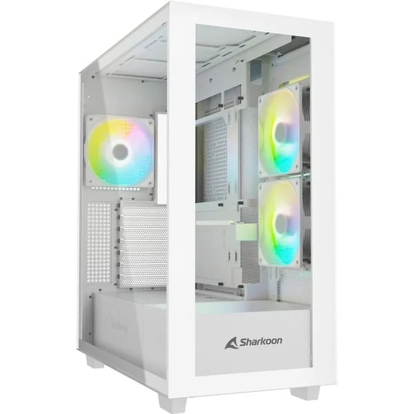 Sharkoon Rebel C60 RGB , Tower-Gehäuse (weiß, Tempered Glass)