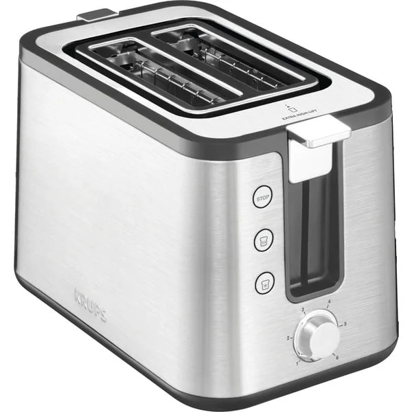 Krups Toaster Control Line KH442D (silber/schwarz, 700 Watt, für 2 Scheiben Toast)