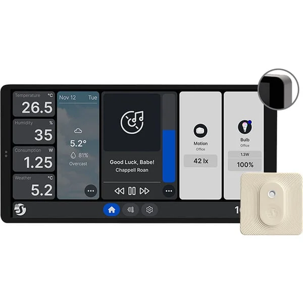 Shelly Wall Display X2 Silver + Blu H&T, Bedienteil (silber)