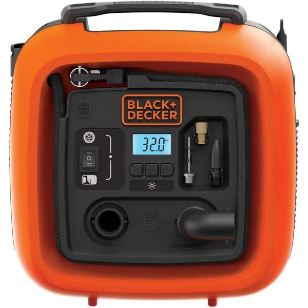 BLACK+DECKER Kompressor ASI400-XJ, 11bar, Luftpumpe (orange/schwarz, 12 Volt Zigarettenzünder-Anschluss)