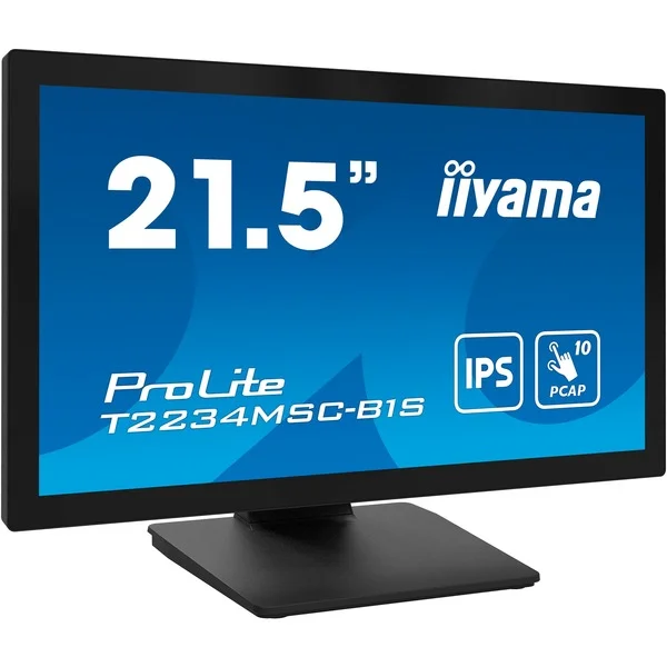 iiyama ProLite T2234MSC-B1S, LED-Monitor (54.6 cm (21.5 Zoll), schwarz (matt), FullHD, IPS, VGA, HDMI, DisplayPort)