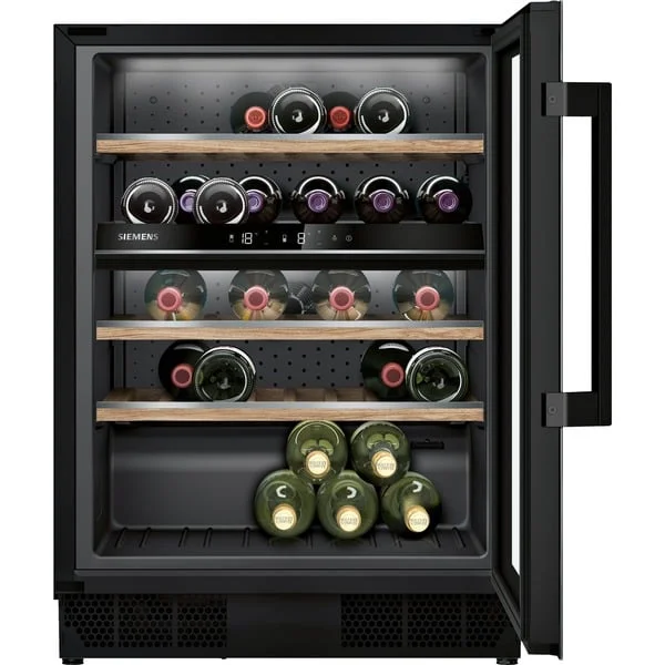 Siemens KU21WAHG0 iQ500, Weinkühlschrank (schwarz, 2 Temperaturzonen)