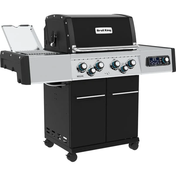 Broil King Gasgrill Regal Q 490 IR (schwarz/edelstahl, mit Infrarot-Seitenbrenner und Heckbrenner, iQue Smart Steuerung)