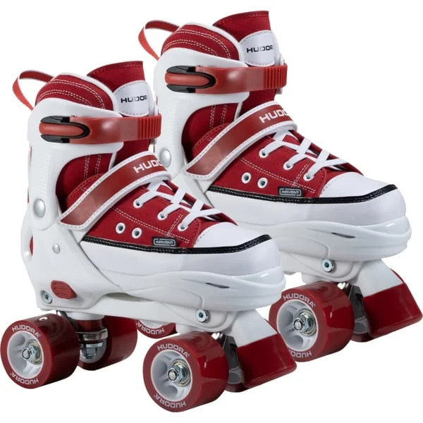 HUDORA Roller Skates Gr. 32-35, Rollschuhe (rot/weiß, Sneaker-Look)