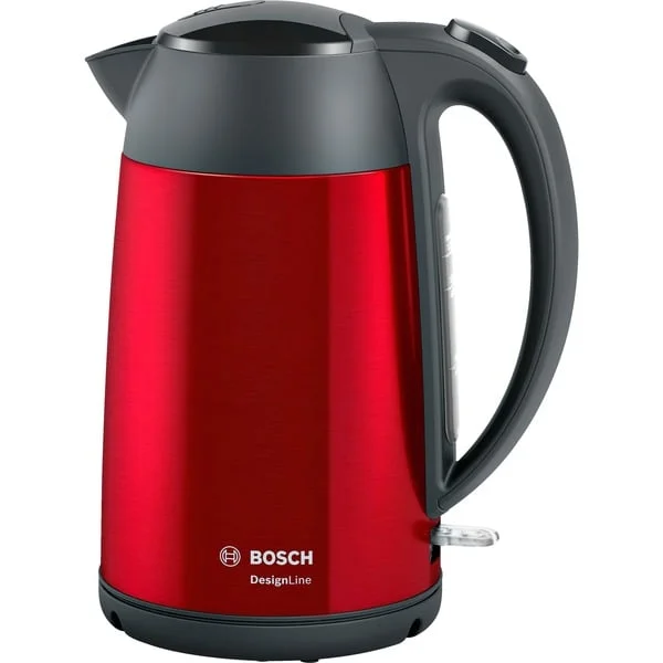 Bosch Home Wasserkocher DesignLine TWK3P424 (rot/grau, 1,7 Liter)