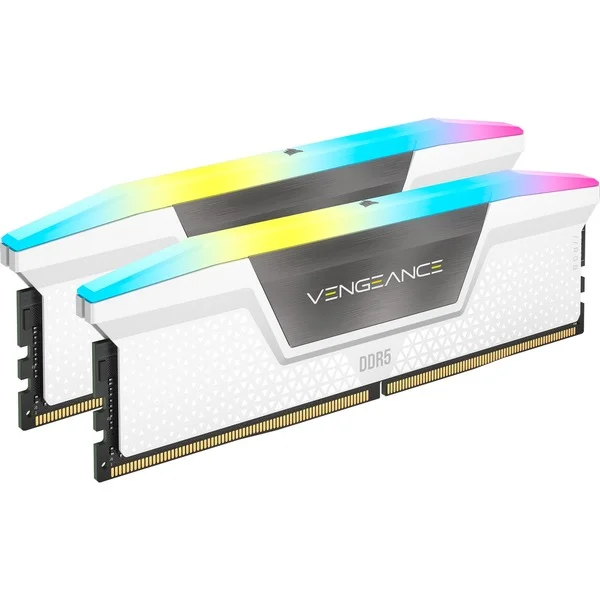 Corsair DIMM 32 GB DDR5-6400 (2x 16 GB) Dual-Kit, Arbeitsspeicher (weiß, CMH32GX5M2B6400C32W, Vengeance RGB, INTEL XMP)