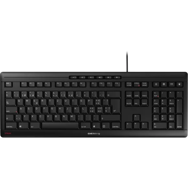 CHERRY STREAM KEYBOARD, Tastatur (schwarz, CH-Layout, Cherry SX-Scherentechnologie)