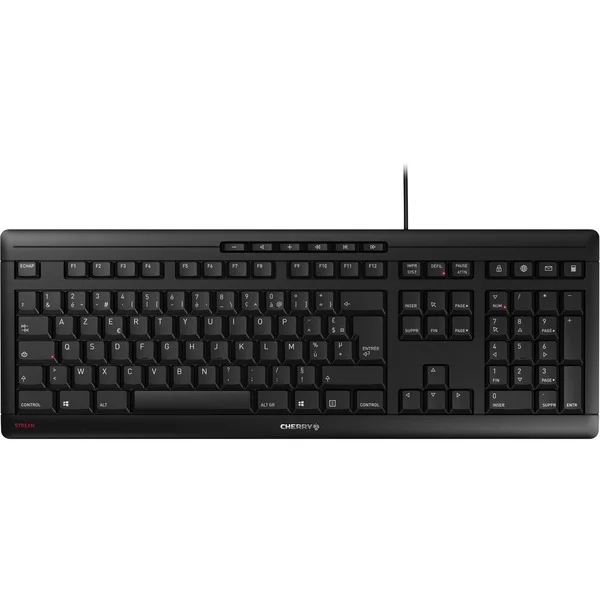 CHERRY STREAM KEYBOARD, Tastatur (schwarz, FR-Layout, Cherry SX-Scherentechnologie)