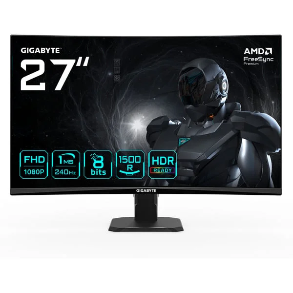 GIGABYTE GS27FC2, Gaming-Monitor (68.6 cm (27 Zoll), schwarz, FullHD, VA, Curved, HDR-Ready, 240Hz Panel)