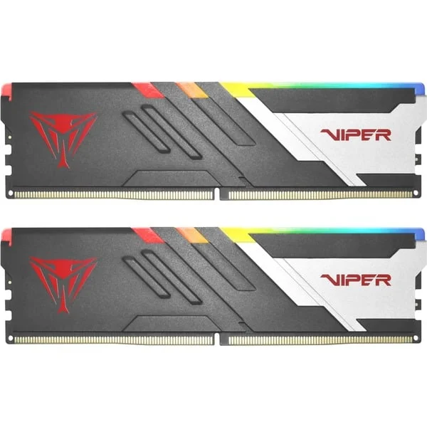 Patriot DIMM 32 GB DDR5-6000 (2x 16 GB) Dual-Kit, Arbeitsspeicher (schwarz/weiß, PVVR532G600C36K, Viper Venom RGB, INTEL XMP)