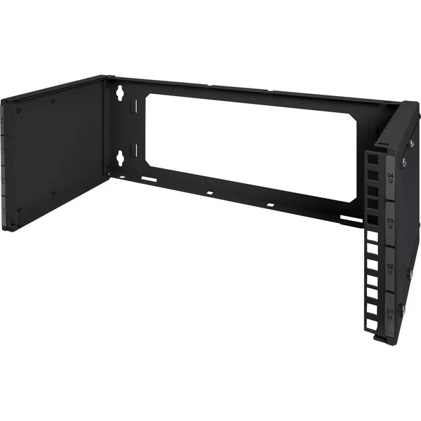 Digitus Patch-Halter zur Wandmontage, 483mm (19"), Halterung (schwarz, 4 HE, tiefenverstellbar 250mm - 430mm)