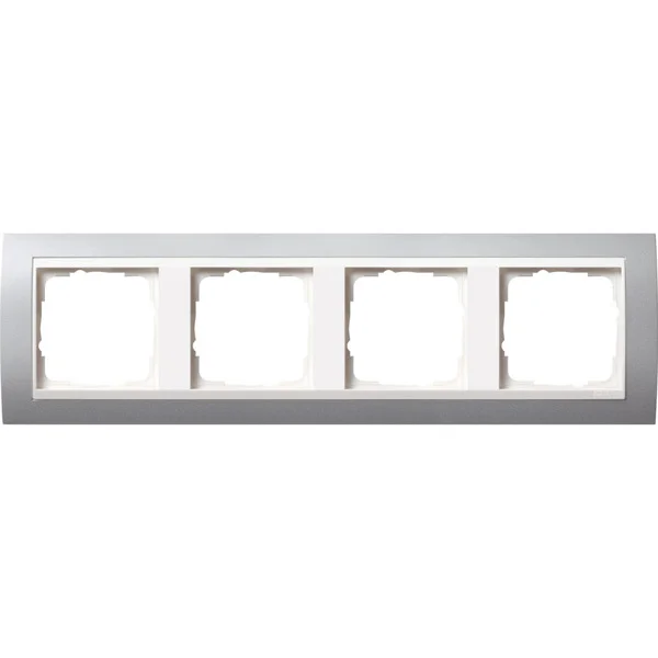 Gira Abdeckrahmen vierfach mit Zwischenrahmen (aluminium, Retail)