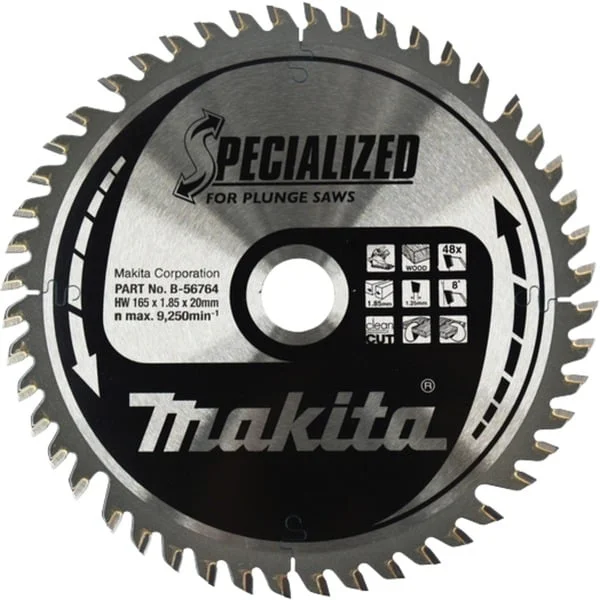 Makita Kreissägeblatt B-56764 SPECIALIZED für Tauchsägen, Ø 165mm, 48Z (Bohrung 20mm)
