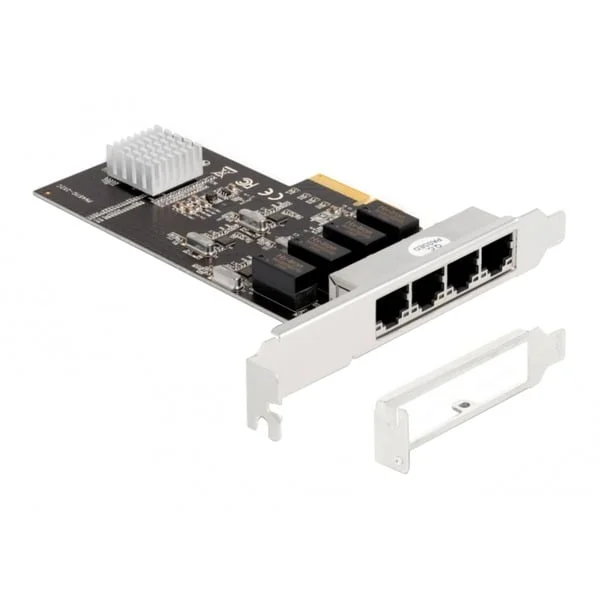 DeLOCK PCIe x4 auf 4 x RJ45 Gbit, LAN-Adapter (Realtek RTL8111H, B-Ware)