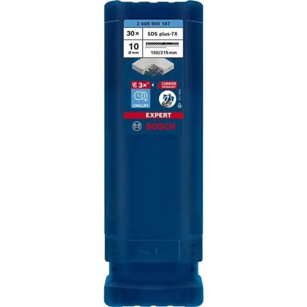 Bosch Professional EXPERT Hammerbohrer SDS-plus-7X, Ø 10mm, 30 Stück (Arbeitslänge 150mm)
