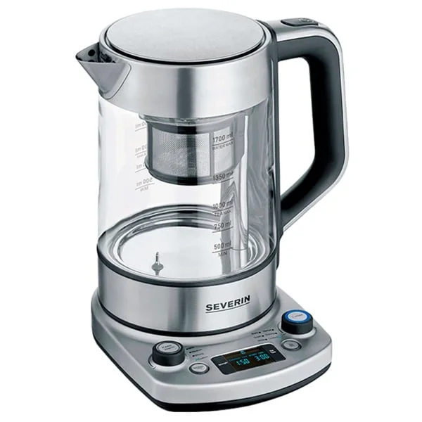 Severin Teekocher Professional WK 3422, Teebereiter (edelstahl (gebürstet)/schwarz, 1,7 Liter)