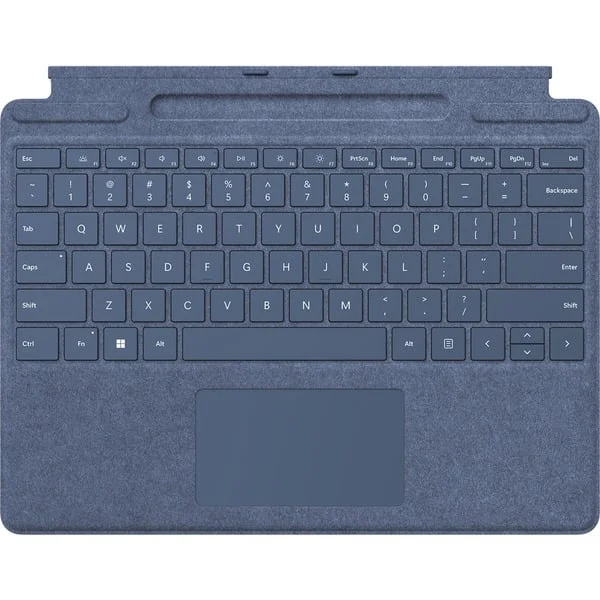 Microsoft Surface Pro Keyboard mit Stiftaufbewahrung, Tastatur (blau, DE-Layout, für Surface Pro (11. Edition)/10 for Business/9/8)