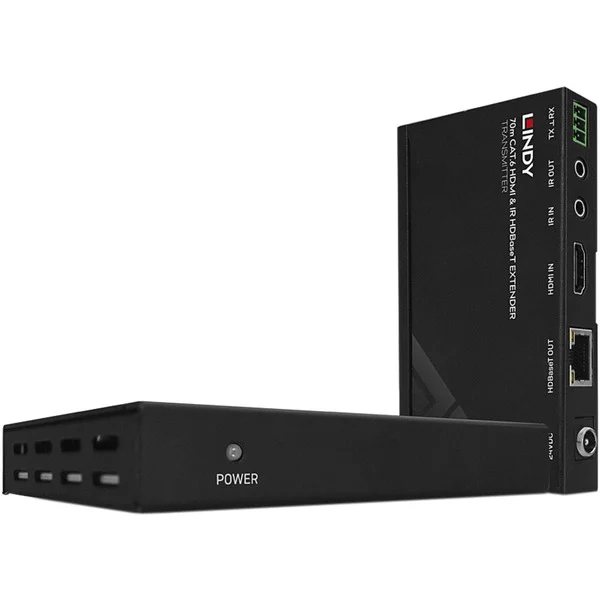 Lindy HDMI & HDBaseT Extender, HDMI Verlängerung (schwarz, inklusive Power over Cable, 70m)