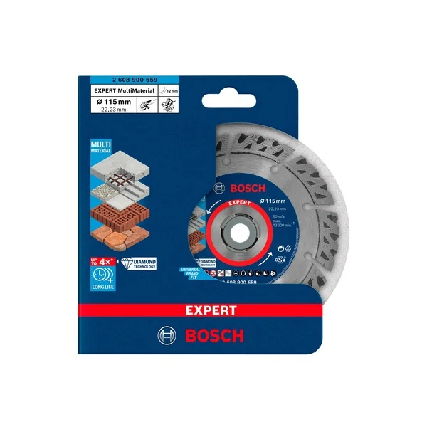 Bosch Professional Diamanttrennscheibe Expert MultiMaterial, Ø 115mm (Bohrung 22,23mm)