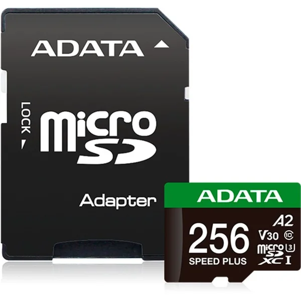 ADATA SPEED PLUS microSDXC 256 GB, Speicherkarte (UHS-I U3, Class 10, V30, A2)