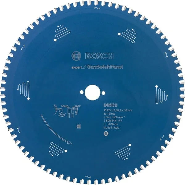 Bosch Professional EXPERT Sandwich Panel Kreissägeblatt, Ø 355mm, 80Z (Bohrung 30mm, für Handkreissägen)
