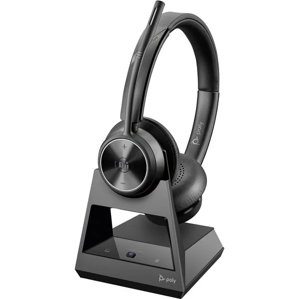 HP Poly Savi 7320 UC DECT, Headset (schwarz, Stereo, USB-A, USB-C, Microsoft Teams zertifiziert)
