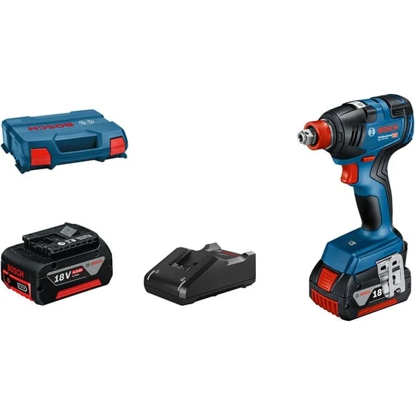 Bosch Professional Akku-Schlagschrauber GDX 18V-200 Professional, 18Volt (blau/schwarz, 2x Li-Ion Akku ProCORE18V 4,0Ah, L-Case)