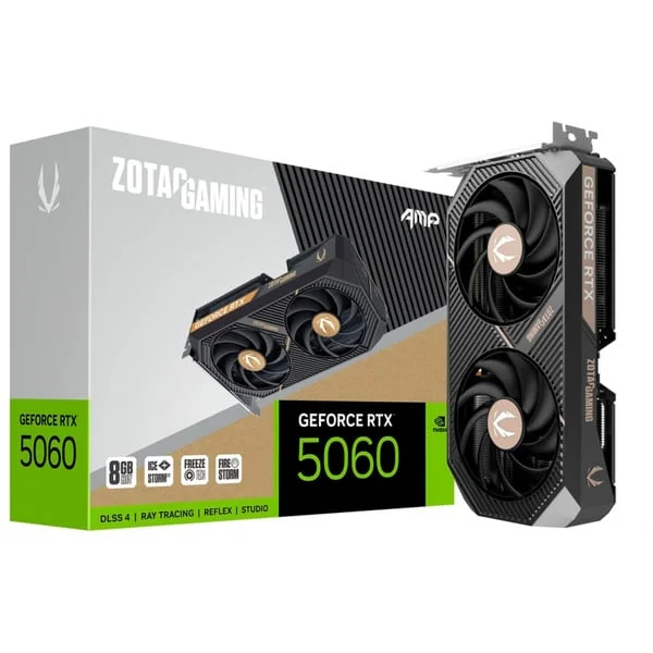 ZOTAC GeForce RTX 5060 AMP 8GB, Grafikkarte (DLSS 5, 3x DisplayPort, 1x HDMI 2.1)