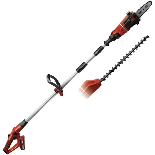 EINHELL Power X-Change Akku-Multifunktions-Werkzeug GE-HC 18Li T Kit, 18Volt, Hochentaster (rot, Li-Ion-Akku 3,0Ah)