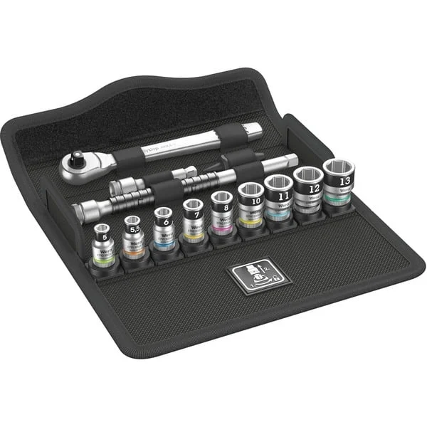 Wera Zyklop Metal-Knarrensatz 8100 SA 12HF, 1/4", Werkzeug-Set (13-teilig, mit Umschaltknarre)