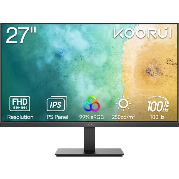 Koorui E2711F, LED-Monitor (68.6 cm (27 Zoll), schwarz, FullHD, IPS, HDMI, VGA, 100Hz Panel)