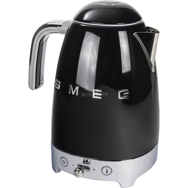 SMEG 50's Style Wasserkocher KLF04BLEU (schwarz (glänzend), 2.400 Watt, 1,7 Liter, 7 Tassen)