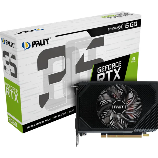 Palit GeForce RTX 3050 StormX, Grafikkarte (Lite Hash Rate, 1x DisplayPort, 1x HDMI 2.1, 1x DVI)