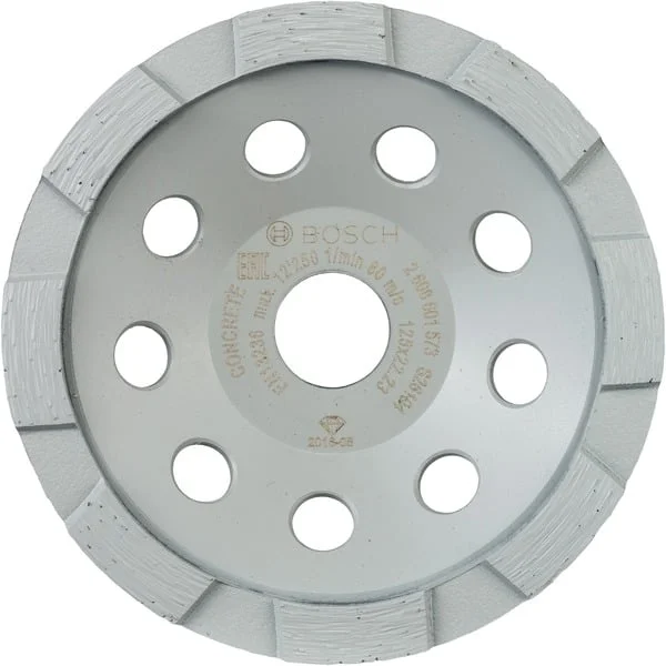 Bosch Professional Diamant-Topfscheibe Standard for Concrete, Ø 125mm, Schleifscheibe (Bohrung 22,23mm, für Beton- und Winkelschleifer)
