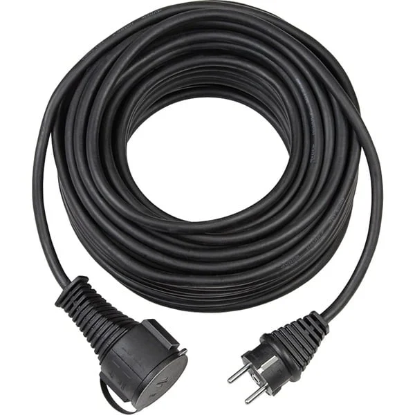 Brennenstuhl Gummi-Verlängerungskabel IP44, für außen (schwarz, 25 Meter)