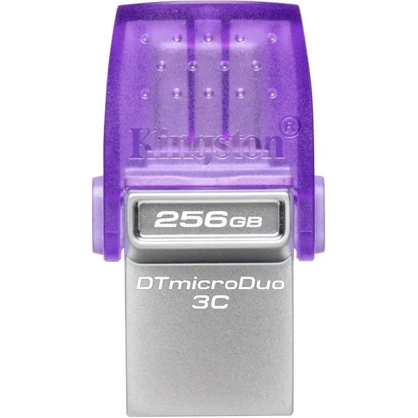 Kingston DataTraveler microDuo 3C 256 GB, USB-Stick (violett/transparent, USB-A 3.2 Gen 1, USB-C 3.2 Gen 1)