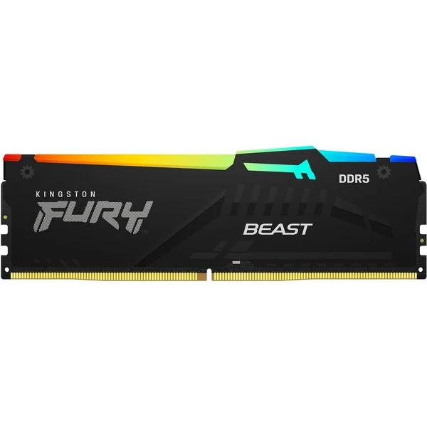 Kingston FURY DIMM 32 GB DDR5-5200 , Arbeitsspeicher (schwarz, KF552C40BBA-32, FURY Beast RGB, INTEL XMP)