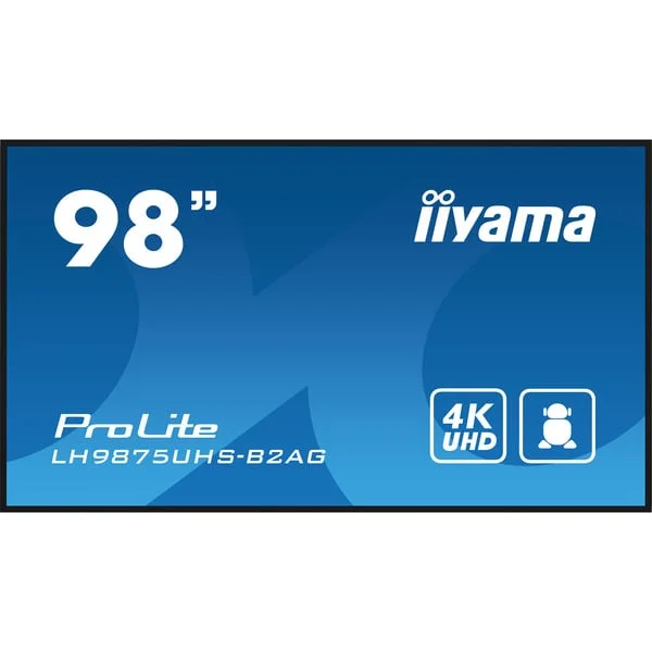 iiyama ProLite LH9875UHS-B2AG, Public Display (schwarz (matt), UltraHD/4K, IPS, Lautsprecher)