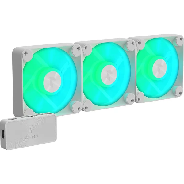 APNX FP1-120-3 Pack, Gehäuselüfter (weiß, 3er Pack, 120 mm)