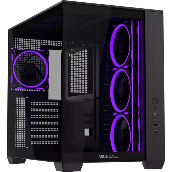ASUS A32 PLUS ARGB , Tower-Gehäuse (schwarz, Tempered Glass x 2)
