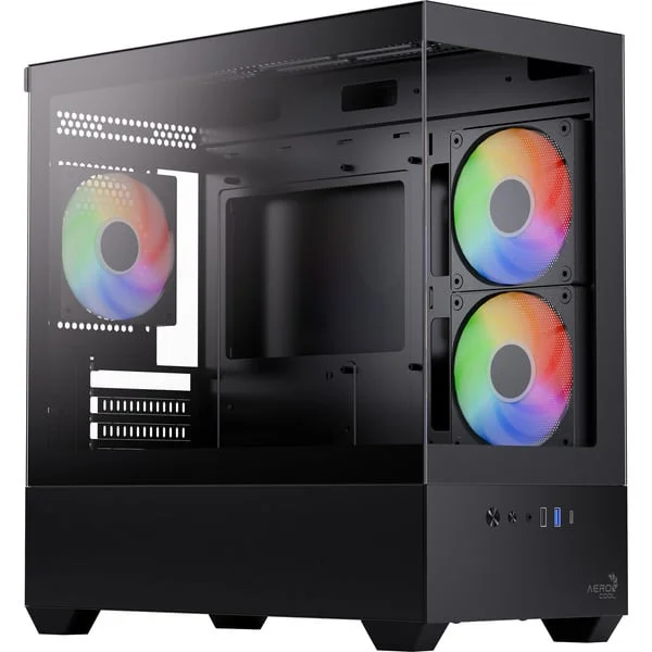 Aerocool P300D-G-BK-v1, Tower-Gehäuse (schwarz, Tempered Glass x 2)