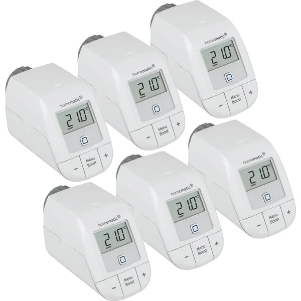 Homematic IP Smart Home Heizkörperthermostat Basic (HmIP-eTRV-B-2), Heizungsthermostat (weiß, 6er Set)
