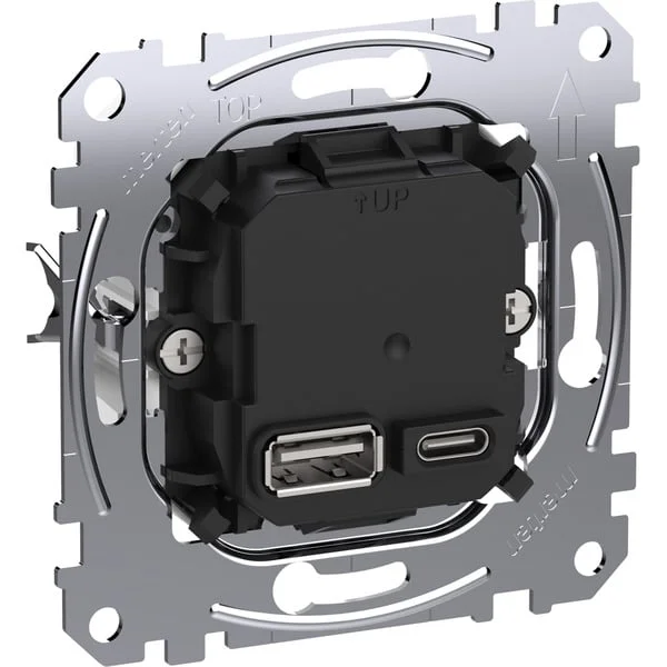 Merten USB-Ladeeinsatz Typ A und C mit Power-Delivery-Technologie MEG4366-0120, Ladegerät (Retail)