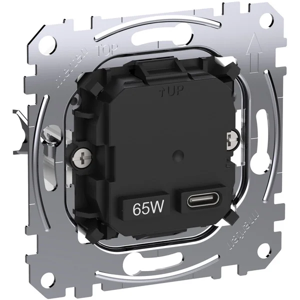 Merten USB-Ladeeinsatz Typ 1x USB Typ C mit Power Delivery 65 Watt MEG4366-0130, Ladegerät (Retail)