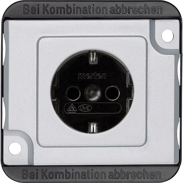 Merten Schutzkontakt-Steckdose Schuko Standard mit erhöhtem Berührungsschutz, 16 Ampere, 250 Volt (aluminium, Retail)