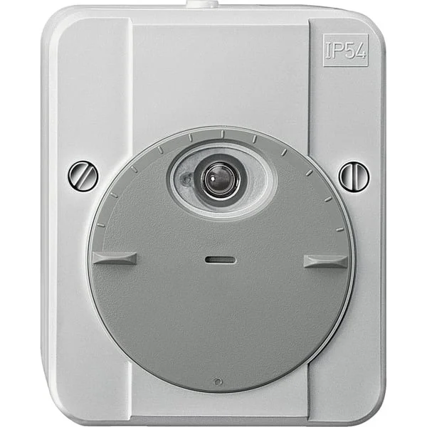 Merten Dämmerungs-Zeitschaltuhr Aufputz mit Lichtsensor und Zeitfunktion Typ 544890 (grau (glänzend), Retail)