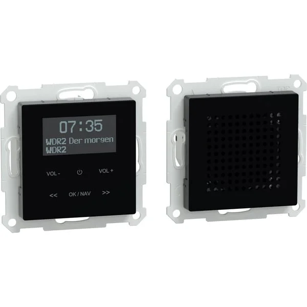 Merten Digital Audio Broadcasting Plus Radio Set mit Bluetooth und Lautsprecher MEG4375-0303 (schwarz, Retail)
