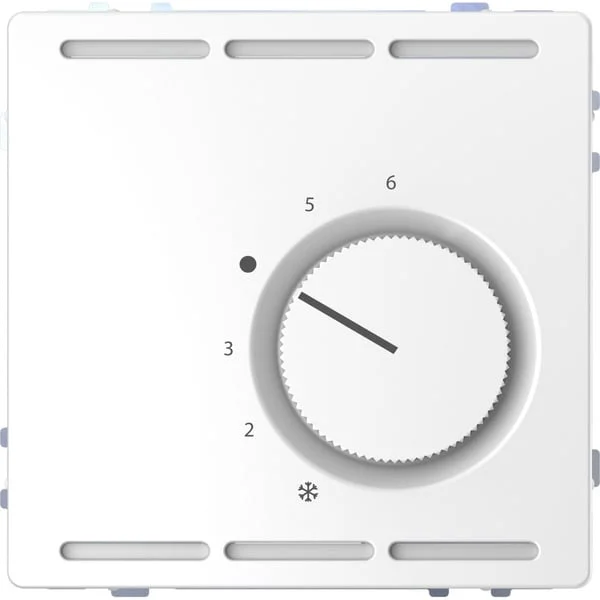 Merten Raumthermostat RT-Regler Lotos Weiß 230 Volt Wechselkontakt mit Zusatzheizungssperre, Heizungsthermostat (weiß, Retail)