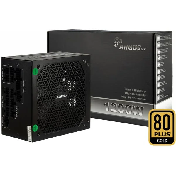 Inter-Tech HA-1200BA4, PC-Netzteil (schwarz, 1x 12-Pin High Power GPU, 3x PCIe, Kabelmanagement, 1200 Watt)